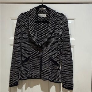 Charlie & Robin  Black and White cotton knit cardigan sweater